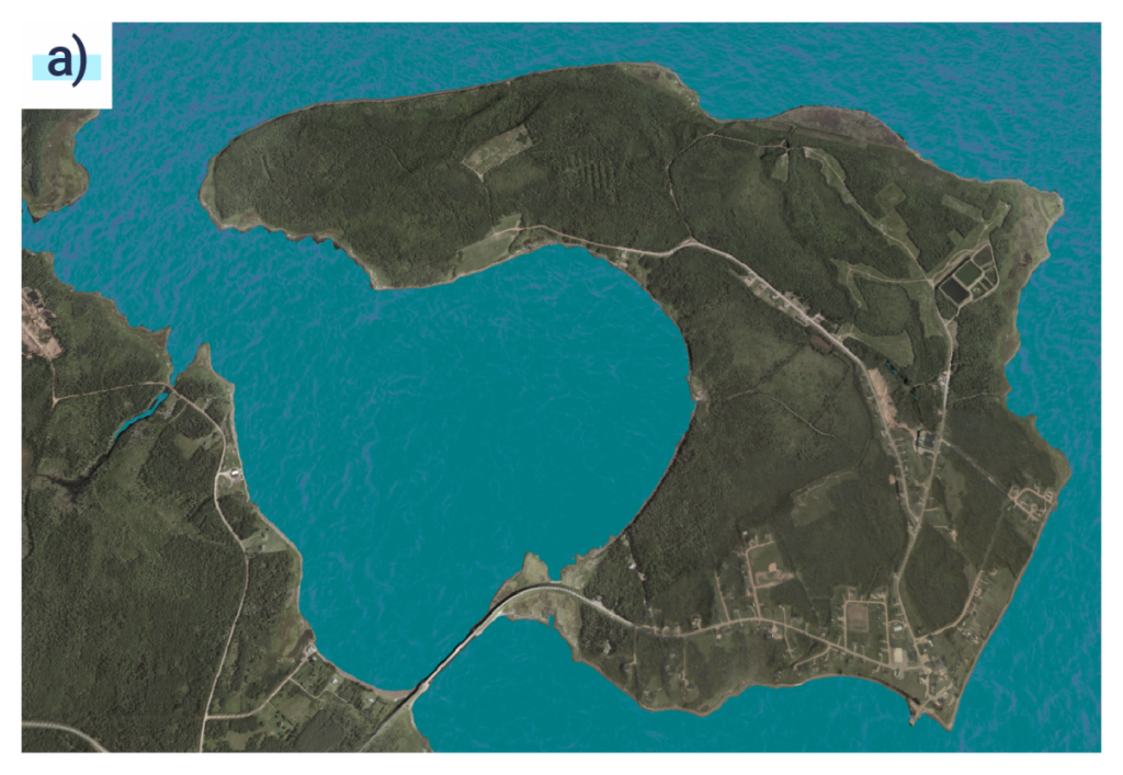 La première capture d’écran montre l’île Lennox, qui est reliée à la terre ferme par un seul pont.